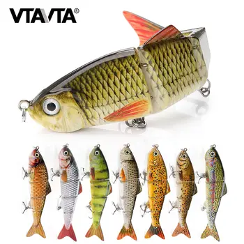 VTAVTA - Señuelo de pesca artificial de 12 cm y 16 g, con 4 segmentos, realista, que se hunde y se hunde, ideal para lucios, swimbait y crankbaits. 10 best sales Señuelos deslizantes - №10