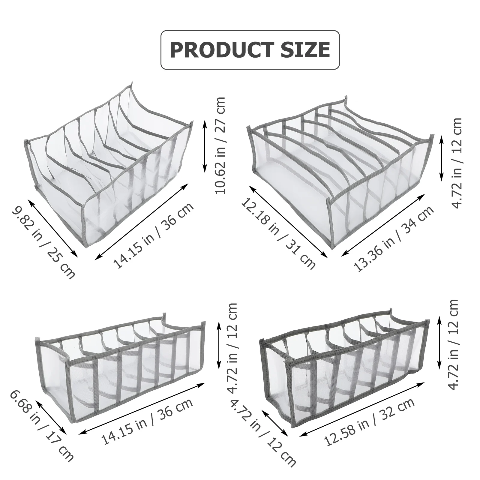 

4pcs Storage Box Large Capacity Jean ganizer For Closet Mesh Closet ganizer Jeans Bra Socks Drawer Wardrobe