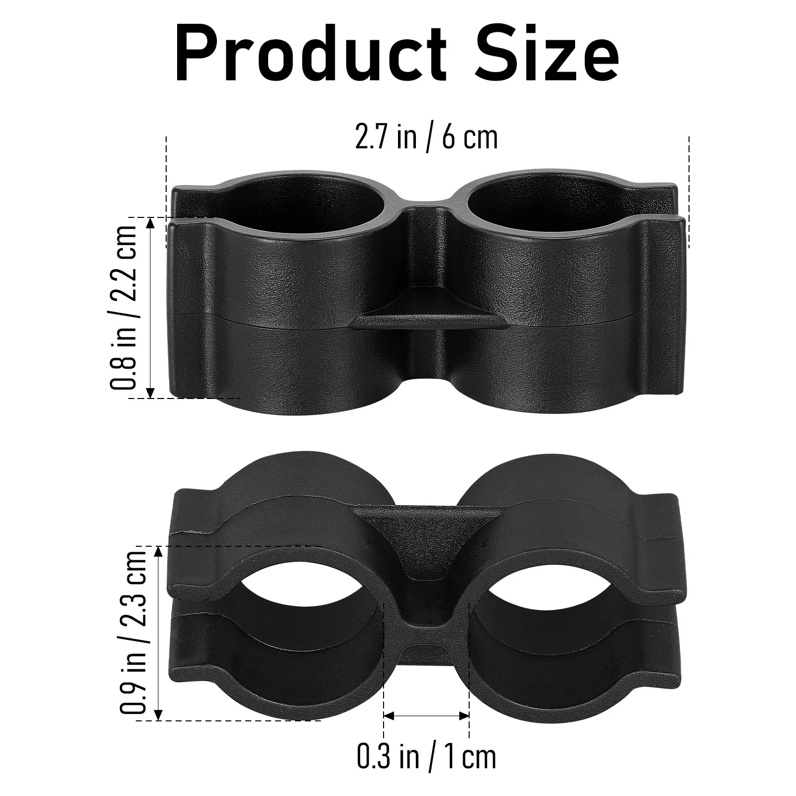 4Pcs Dustpan Broom Buckle Accessory Double Tube Clamp Plastic Fastener for Cleaning Tools 18-20Mm Diameter Space Saving