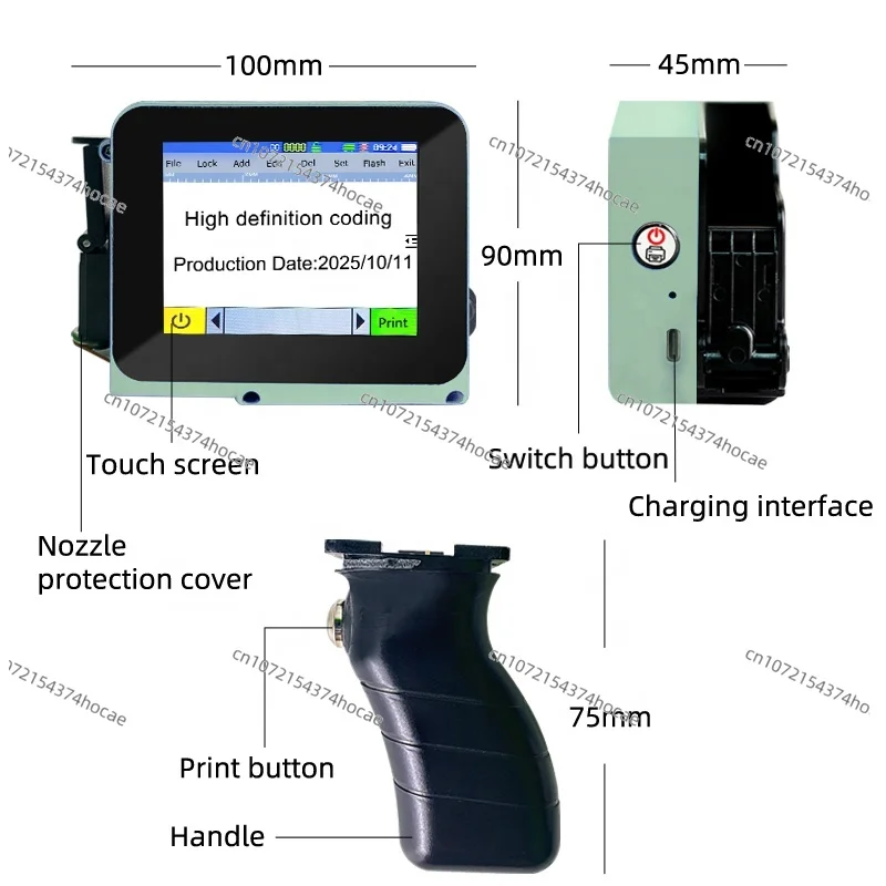 Quick Drying Handheld Inkjet Coding Machine Mini Batch Code Printer Egg Production & Expiration Date Marker Quick-drying Ink