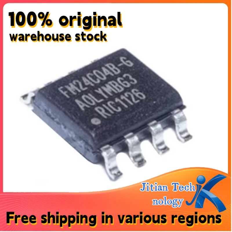 100% original inventory 10PCS FM24C04B-G logo FM24C04B-GTR SOIC-8 4Kbit I2C Interface FRAM/Ferroelectric Memory 5V