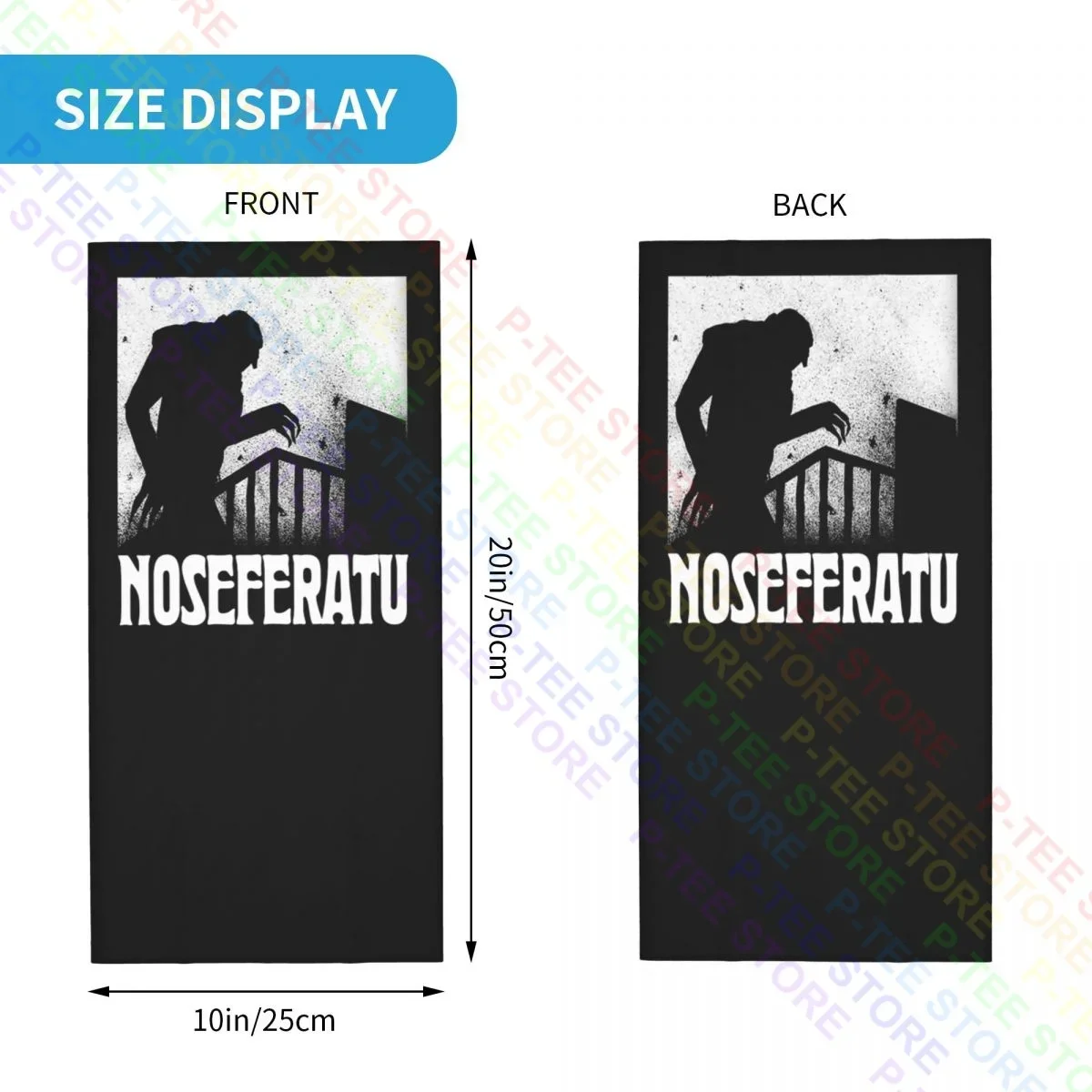 Nosferatu-vampiro Drácula Monster Shadow Movie Horror Neck Gaiter Bandana bufanda máscara facial impresión