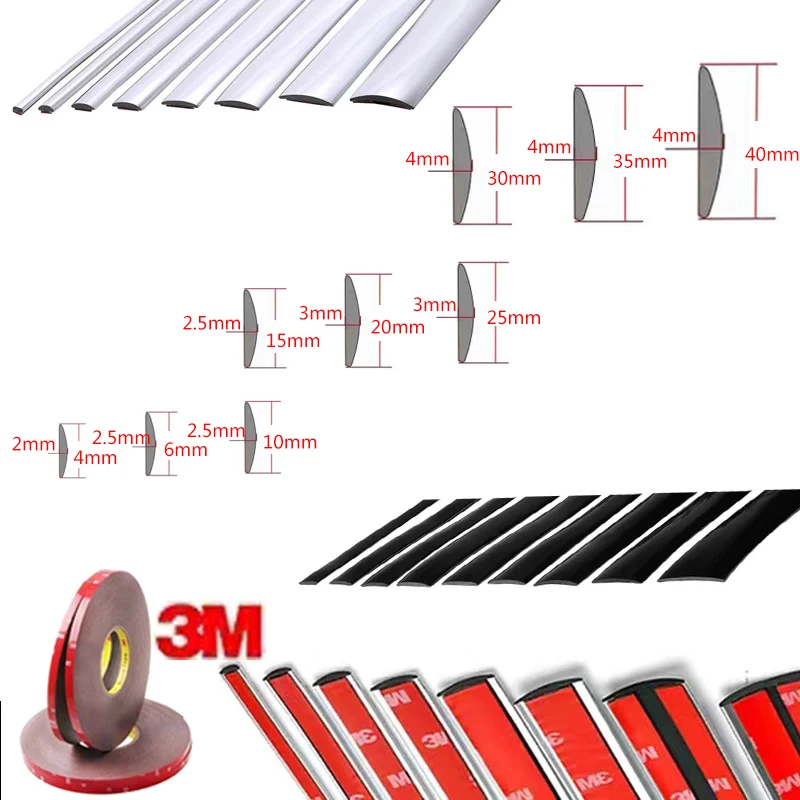 Auto Chrom dekorative Schutzst reifen Grill Zierleiste Anti-Kollision sband hell silber gold schwarz rot universelle Breite 6mm – Detail 9