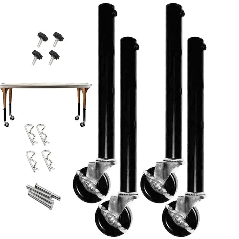 

4pcs Leg Risers With Wheels Heavy Duty Table Leg Extenders Heavy Duty Sofa Tables Bed Furniture Legs For Straight/Bent Legs