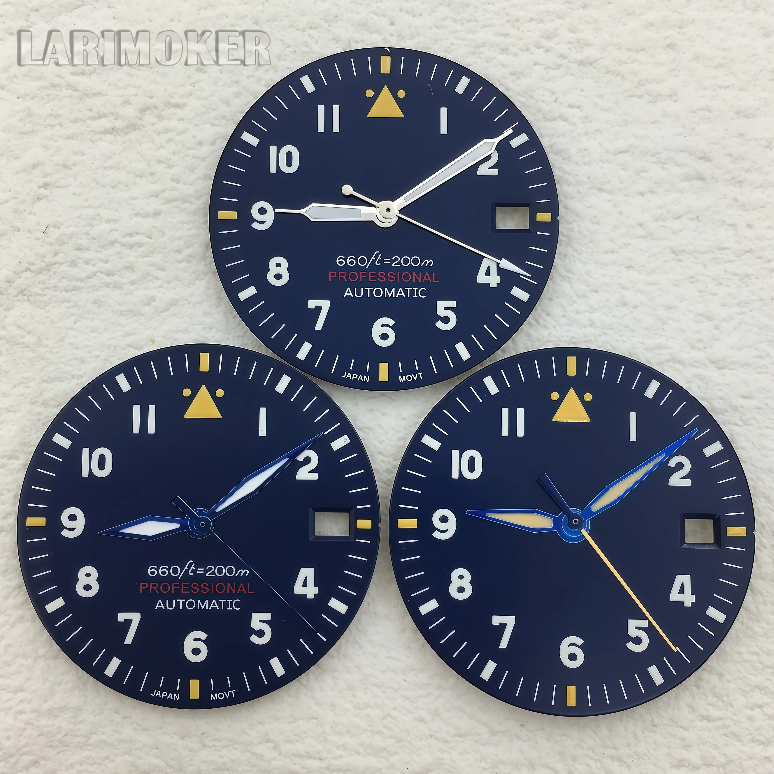 NH35 dial pointer assembly kit, with Arabic numerals on the dial. Both the dial and the pointers have night light function