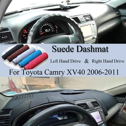 For Toyota Camry XV40 2006 2007 2008 2009-2011 Suede Leather Dashmat Dash Mat Cover Dashboard Pad Protect Carpet Car Accessories