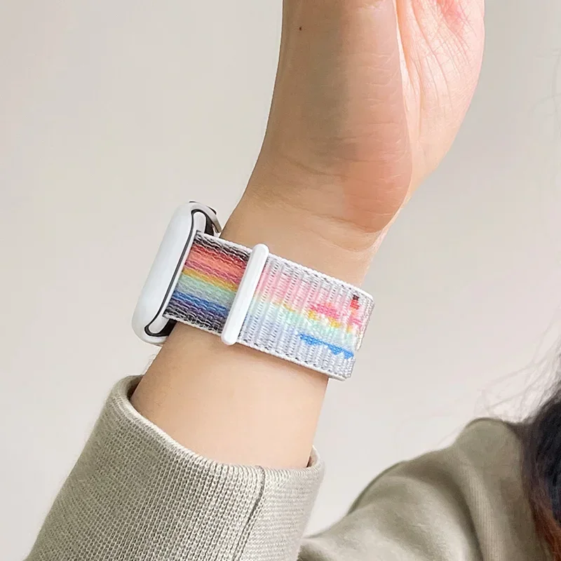 Nylon-Schlaufenarmband für Apple Watch 12 Armbänder 42mm 46mm 41mm 45mm 40mm 44mm 49mm Armband Correa iWatch Series 11 10 SE3 9 8 7 Ultra – Detail 6