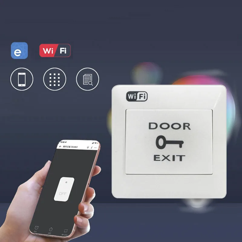 

Ewelink App Smart Switch Door Exit Push Release Button For Gate Opener Electric lock Wifi Remote Control Exit Switch