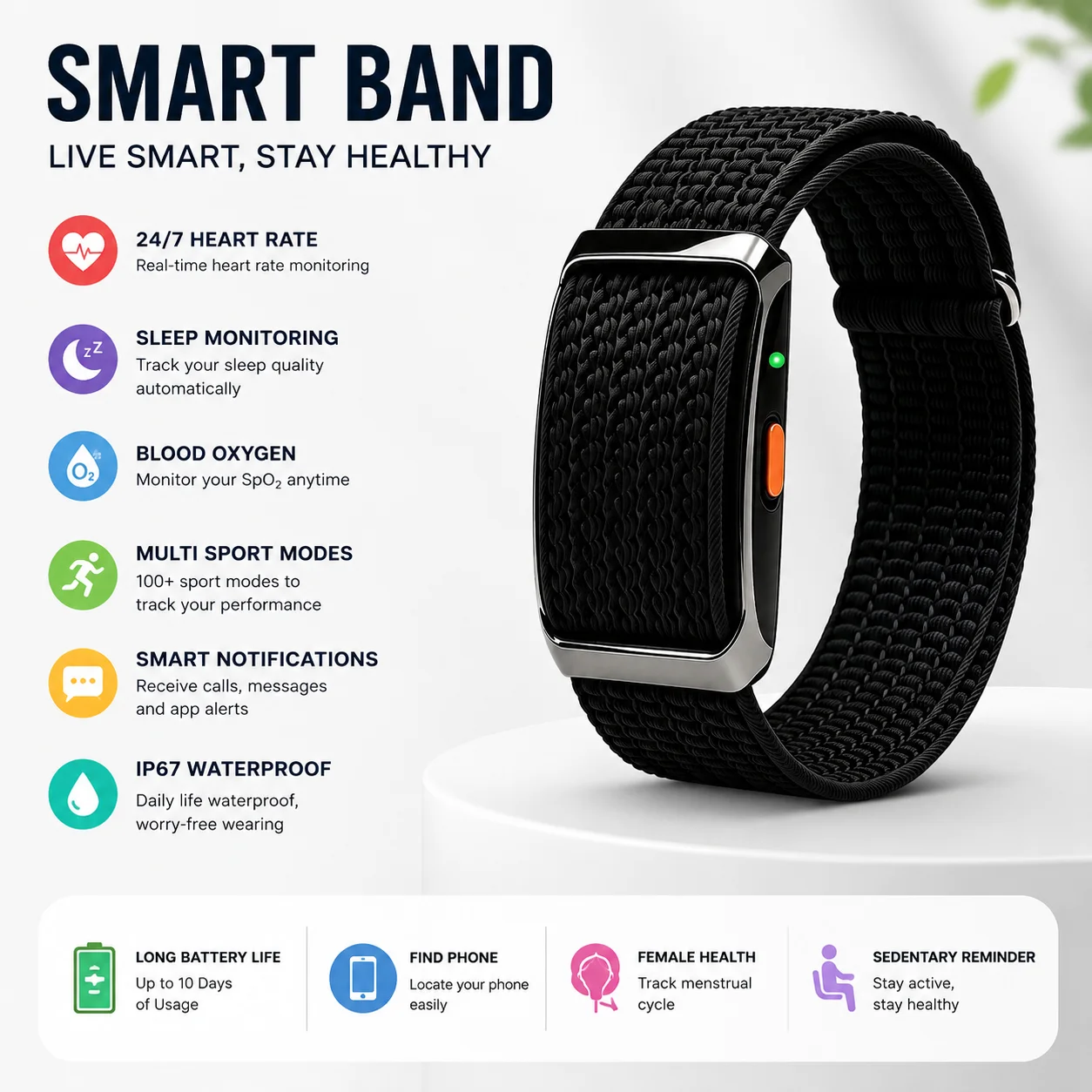 LIGE 2026 Neue Smartwatch ohne Display für Männer und Frauen, Outdoor-GPS-Sporttracker, Herzfrequenzmesser, IP68 wasserdicht, Smart-Armband