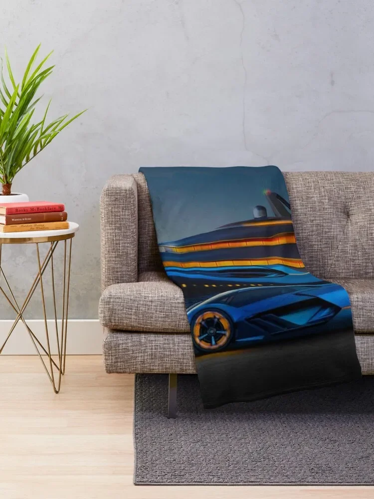 Lamborghini Terzo Millennio Throw Blanket Plaid Personalized Gift Blankets