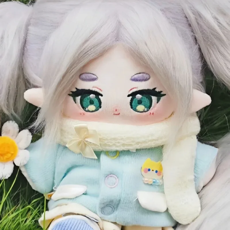 Frieren: Beyond Journey's End Frieren 20CM muñeco de algodón de peluche con esqueleto figuras dibujos animados juguetes  pe