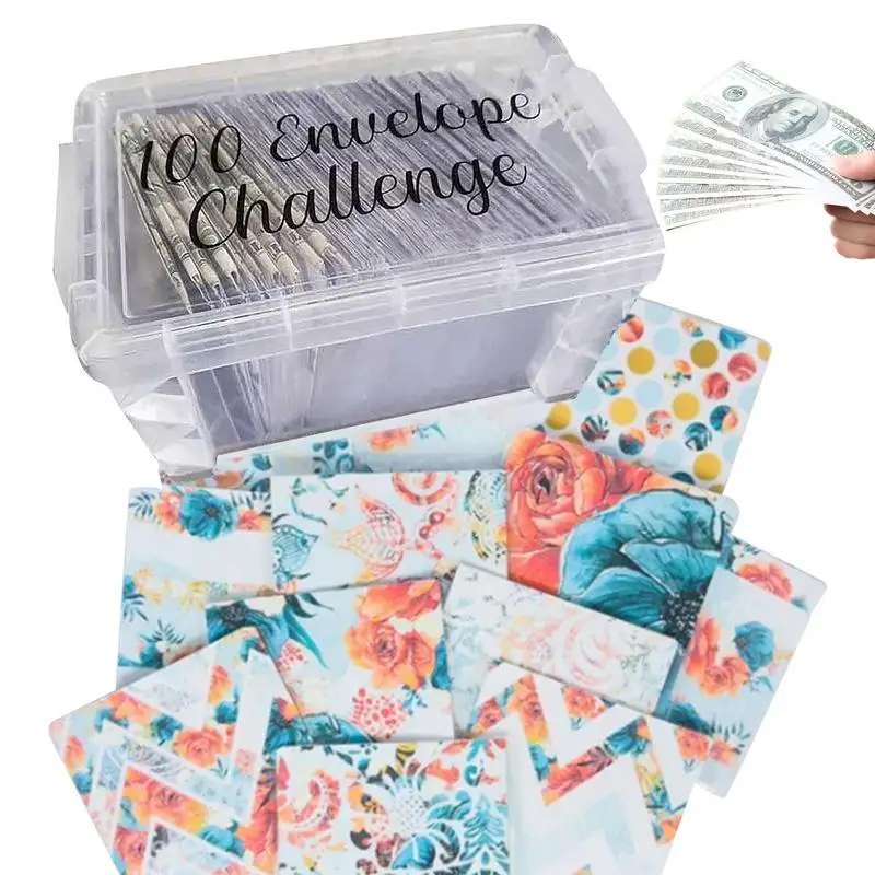 

Envelopes Storage Box 100 Envelope Challenge For Saving Money Reusable Money Saving Envelopes For Receipts Coins Bills