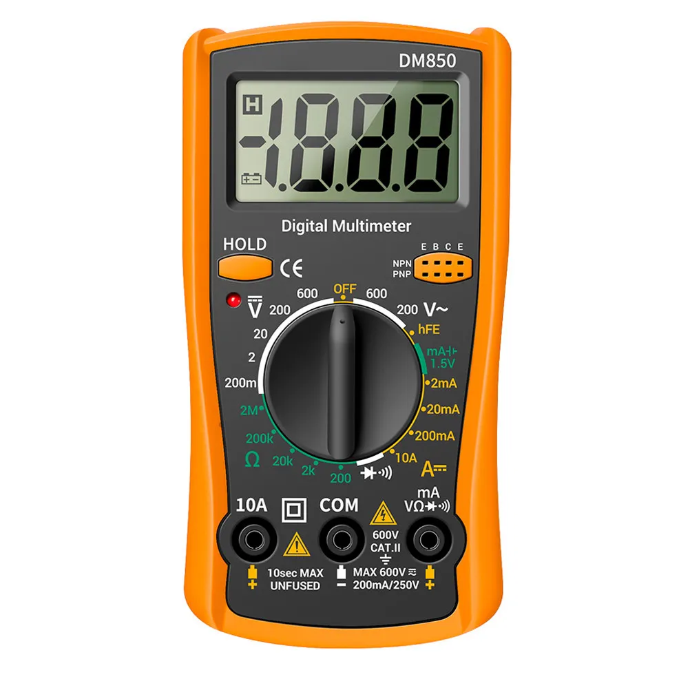 Digital Multimeter Auto Ranging Voltage Current Tester Large Lcd Display Home Electrical Repair Tool Diode Continuity Checker