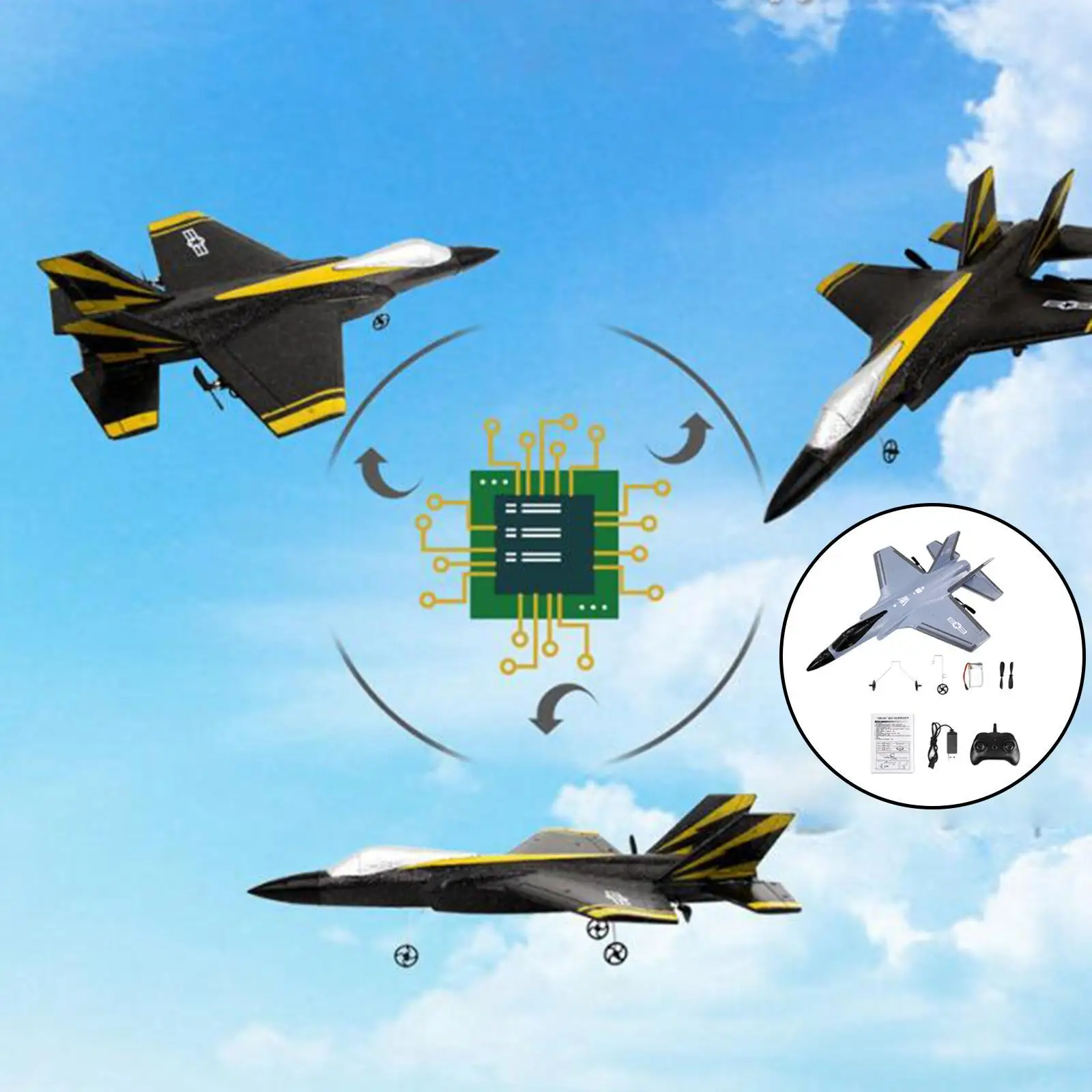 Remote Control Gliding Airplane 2CH EPP Foam Plane RC Aircraft for Adults and Kids with USB Charging Easy Assembly
