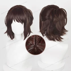 Hange Zoe Cosplay Wig Anime 35cm Dark Brown Short Hair Heat Resistant Synthetic Wigs+ Wig Cap