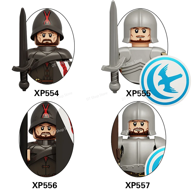 Medieval Warrior Soldiers Game Valley Kinghts Ailin Guard Figures Army Weapons Helmet Blocks Bricks Creative Kids Toys KT1073