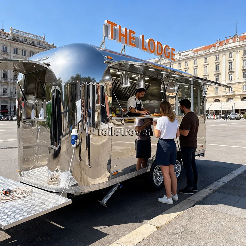 

Мобильный фудтрак из нержавеющей стали с индивидуальной кухней, передвижная кухня для уличной торговли с полным кухонным оборудованием