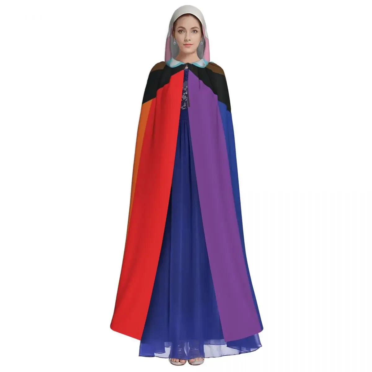 Long Cape Rainbow Flag Gay Pride Hooded Coat Autumn Hoodies