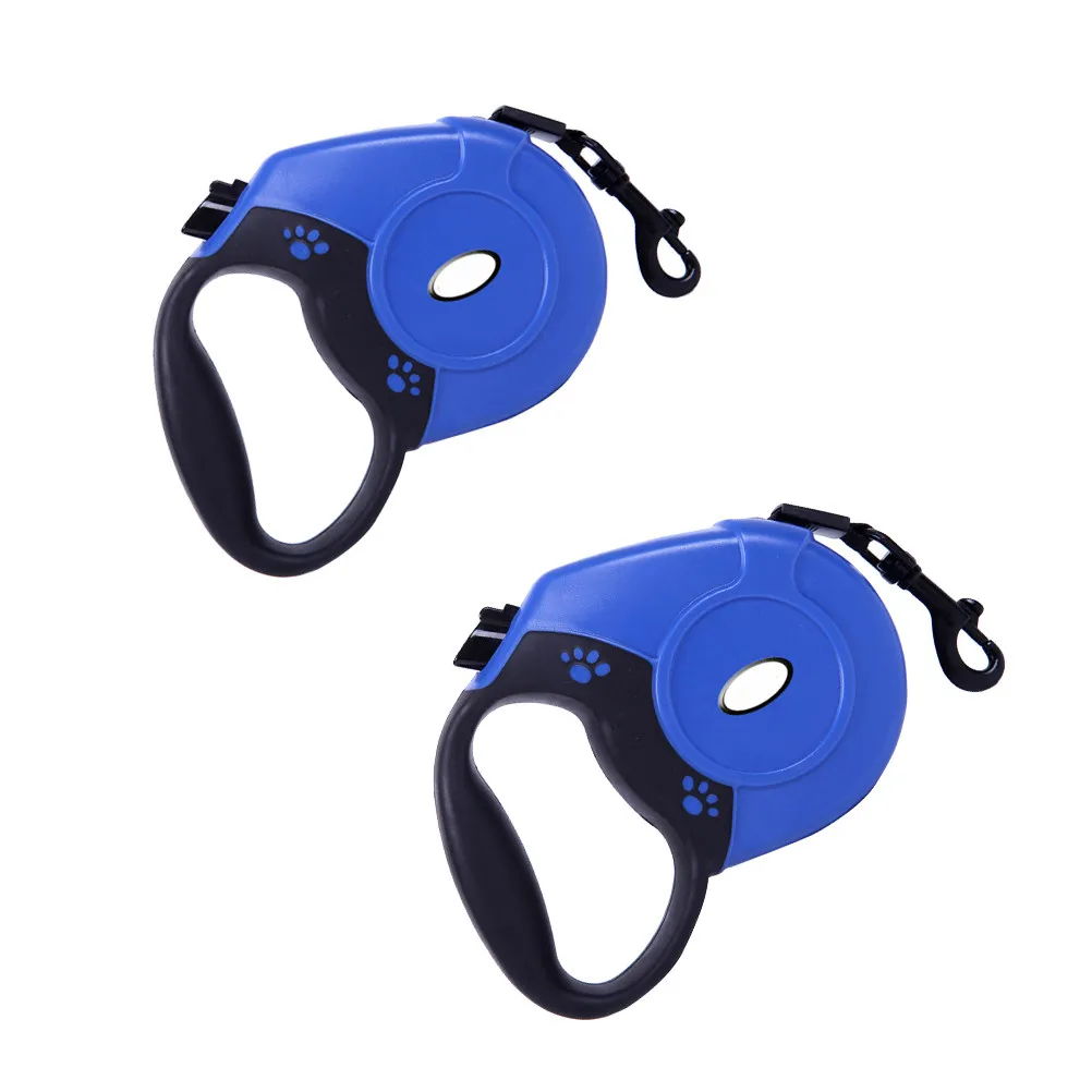 

5M Retractable Dog Leash 50Kg Heavy Duty Ergonomic Anti-Slip Handle Easy Control Button for Walking Blue