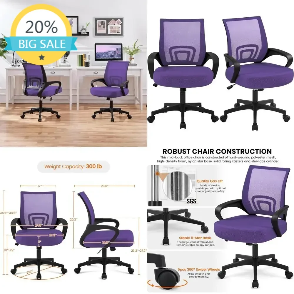 

BestsellerBestsellerBestseller"2-piece set of ergonomic desk chairs with adjustable mesh and lumbar support for comfortable back