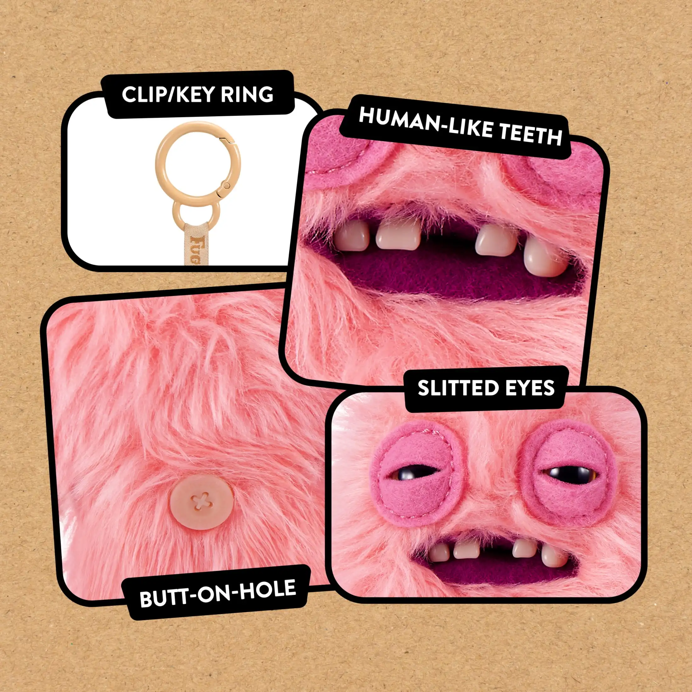 Ciondolo bambola Fuggler SpongeBob SquarePants Cartoon giocattoli di peluche Denti Mostro Brutto Zaino carino Portachiavi Regali di compleanno per bambini