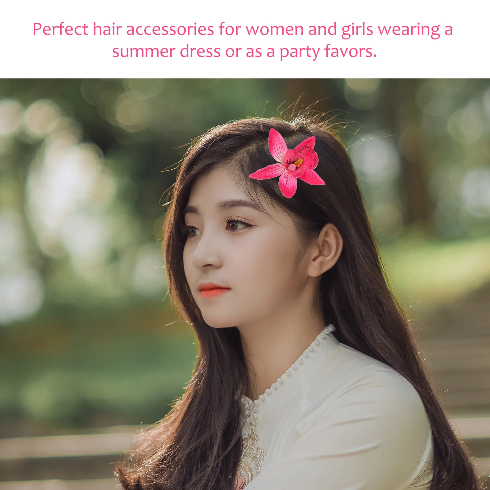 

8Pcs Orchid Flower Hair Accessory Premium Quality Fade Resistant Various Occasions Banquet Ceremonies Decor Hair Accessory