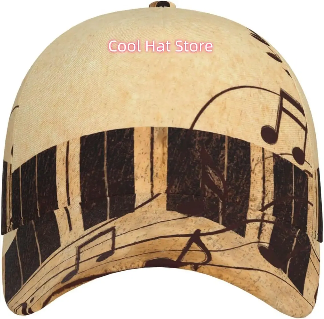 Vintage Music Note Retro Tree Pattern Baseball Cap Adjustable Cotton Baseball Hat for Sports, Outdoor, Travel Gifts for Men