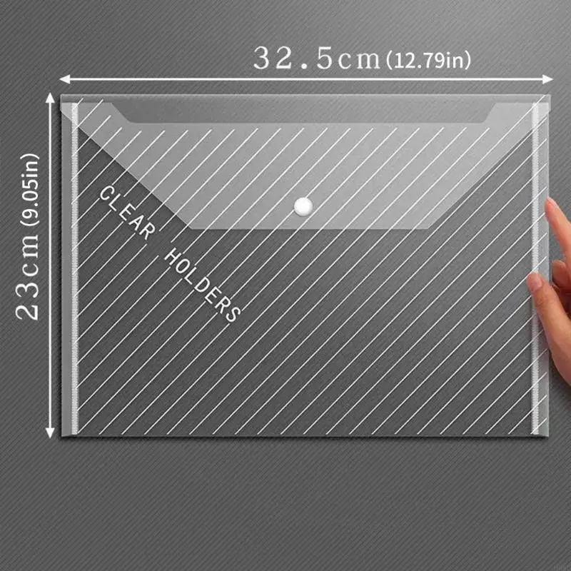 10 pcs File Folders Clear เอกสารกระเป๋าเอกสารโฟลเดอร์กระเป๋าเอกสารที่เก็บเอกสารเอกสารโรงเรียนอุปกรณ์การเรียนการจัดหา H8WD