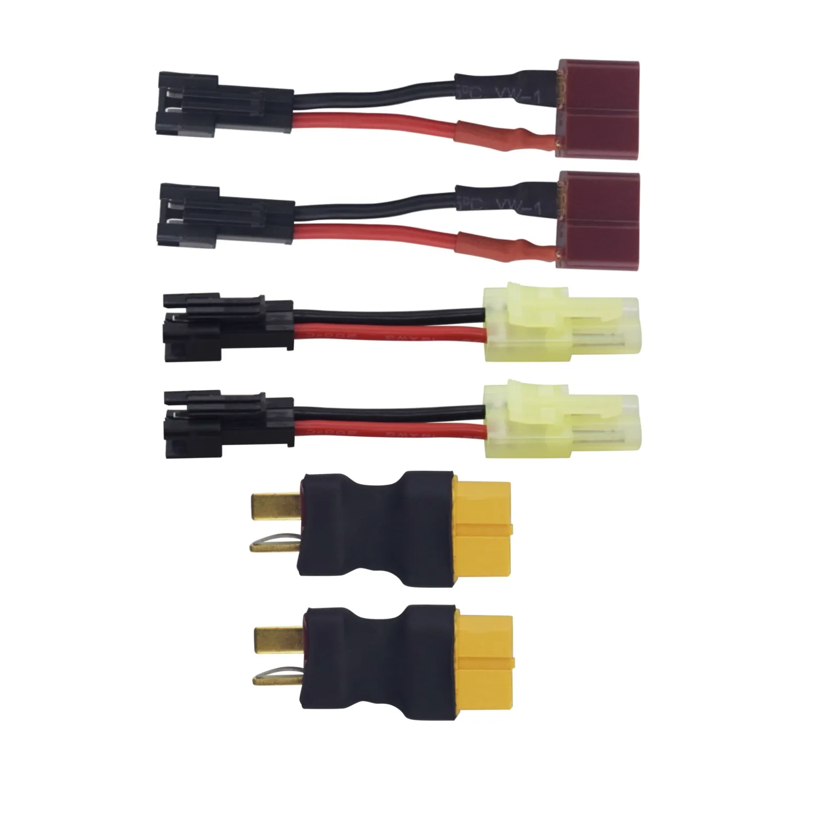 6PCS Conversion Line T Plug To XT60 Plug, SM-2P Plug To Mini Odamiya Plug, SM-2P Plug To T Plug,For RC Car,RC Ship And RC Drone