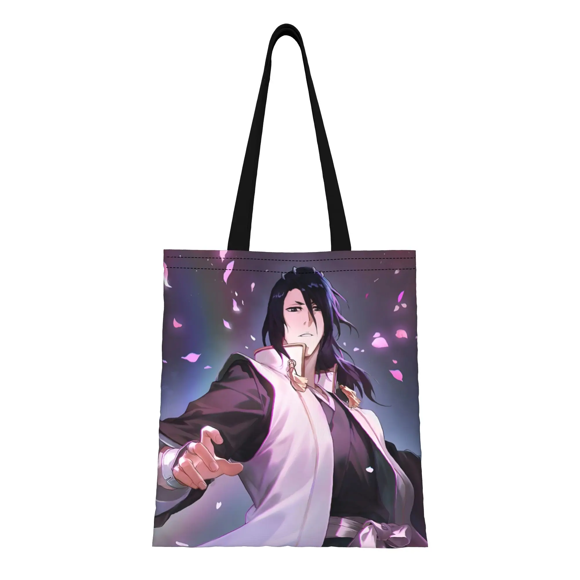 Back to school season Byakuya Kuchiki (2) Bleach Canvas Tote Bag Perfect for Grocery Women's Top-Handle Bags