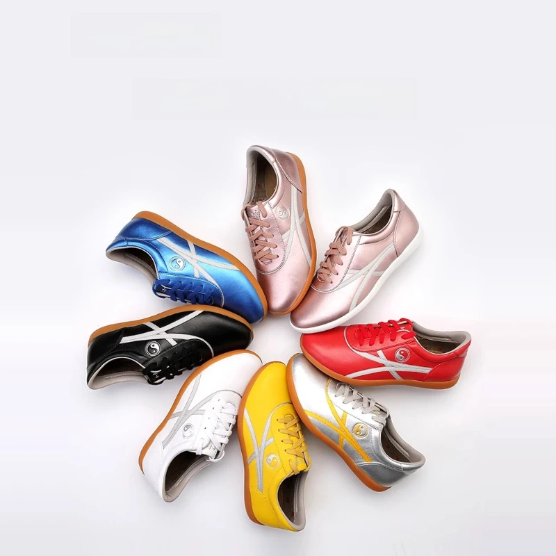 Scarpe Tai Chi in vera pelle di vacchetta sintetica per Kung Fu Wushu Arti marziali Suola morbida e flessibile Leggera Uomo Donna