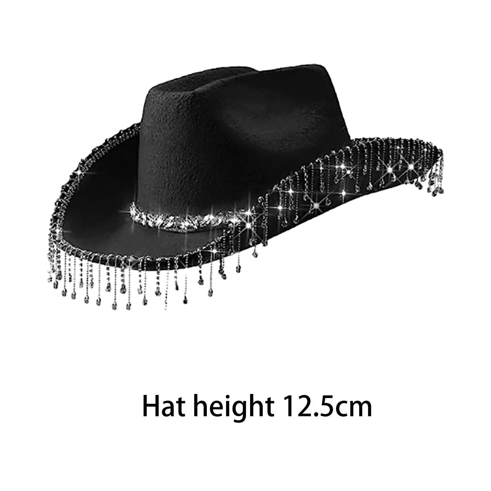 قبعة راعية البقر للحماية من الشمس، قبعة رعاة البقر الغربية مع مجموعة باندانا مهدب