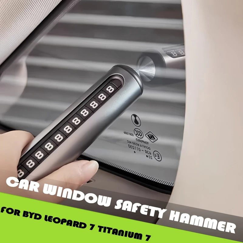 Car Window Safety Hammer Fit for BYD Leopard 7 Titanium 7 Modified Car Metal Roller Parking Sign Car Interior Upgrade Parts