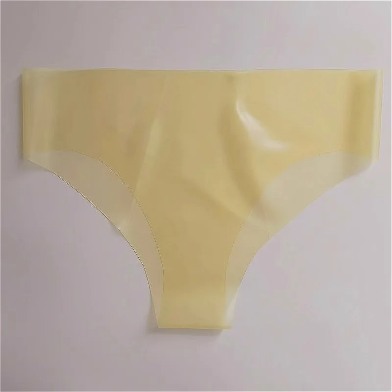 Calcinha transparente de borracha sem costura feminina, roupa íntima justa, ultra apertada, respirável, natação, à prova d'água, sedutora