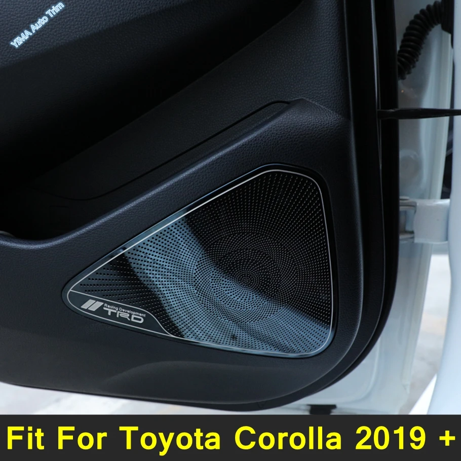 

Внутренние аксессуары из нержавеющей стали, подходят для Toyota Corolla 2019-2022, стерео динамик для автомобильной двери, твитер, крышка, отделка, 4 шт.