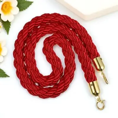 Cordon Rope Guardrail Braided Safety Lanyard Durable Hemp Isolation Line Red Warning Tape Strong Load Bearing Snap Hooks Easy