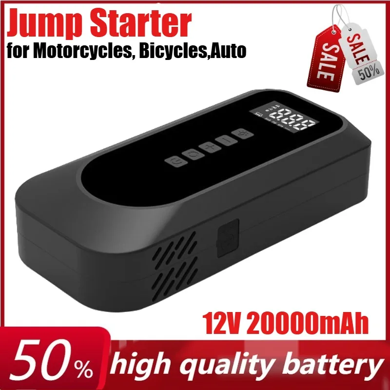 

12V 20000mAh Portable Car Jump Starter Air Compressor Power Bank Starter Starting Auto Tyre Inflator for Motorcycles, Auto