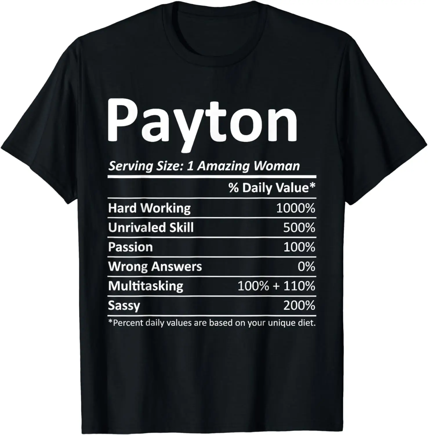 

PAYTON Nutrition Personalized Name Funny Christmas Gift Idea T-Shirt