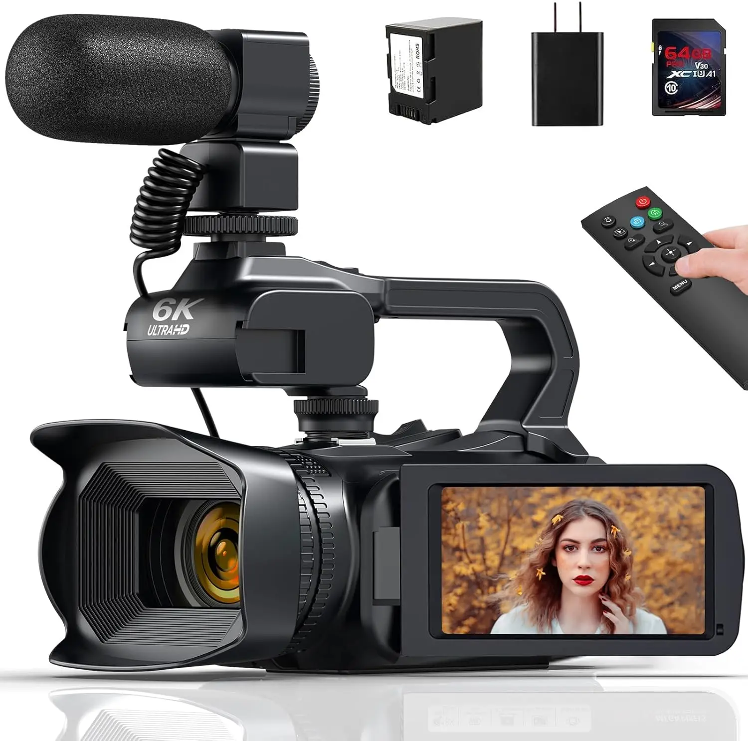 64MP 6K Camcorder 4…