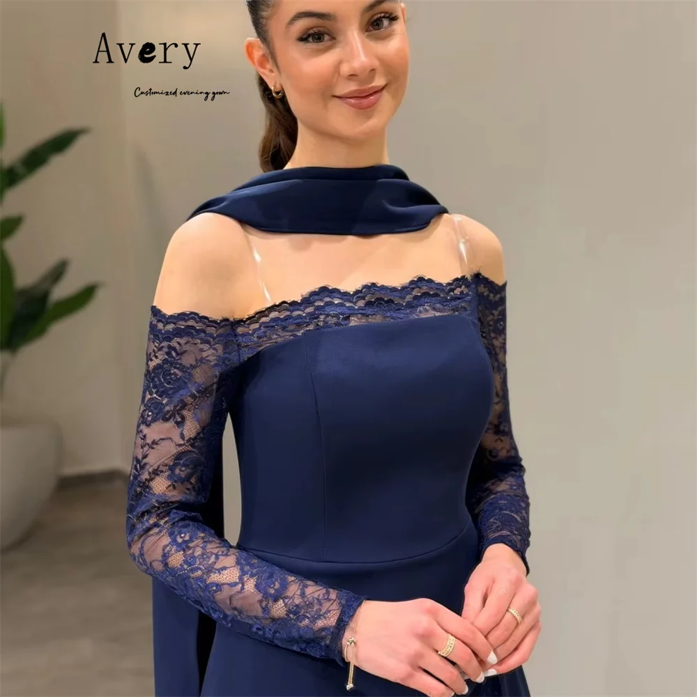 Avery personnalisé rose dentelle broderie manches longues robes de Cocktail élégantes 2025 femme robe de soirée de luxe robes de soirée luxueuses