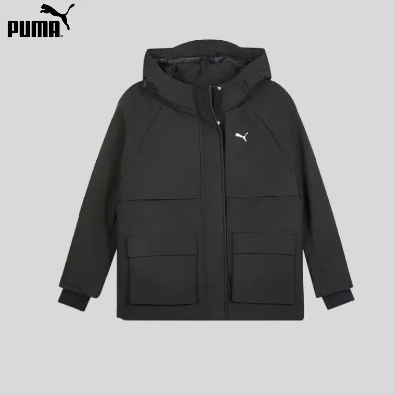 Puma Windproof Water-repellent Hooded Down Jacket Women's Tooling Wind Outdoor Warm Jacket 692779-01