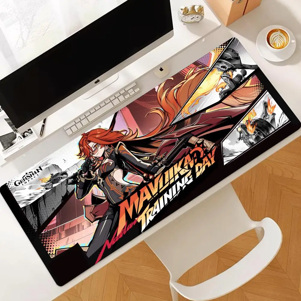 Mavuika Genshin Impact Mouse Pad Natural Rubber Anti Slip Gaming Accessories pad HD Office Computer gamer Mousepad XXL Desk Mats