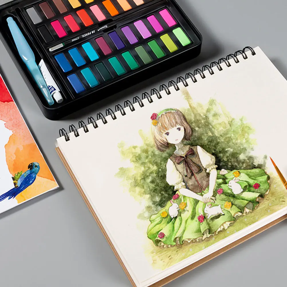 

1 pc Spiral Sketch Book Thick Paper Blank White Pages For Drawing Painting Writing Student Art Diy Graffiti Amateur Pad