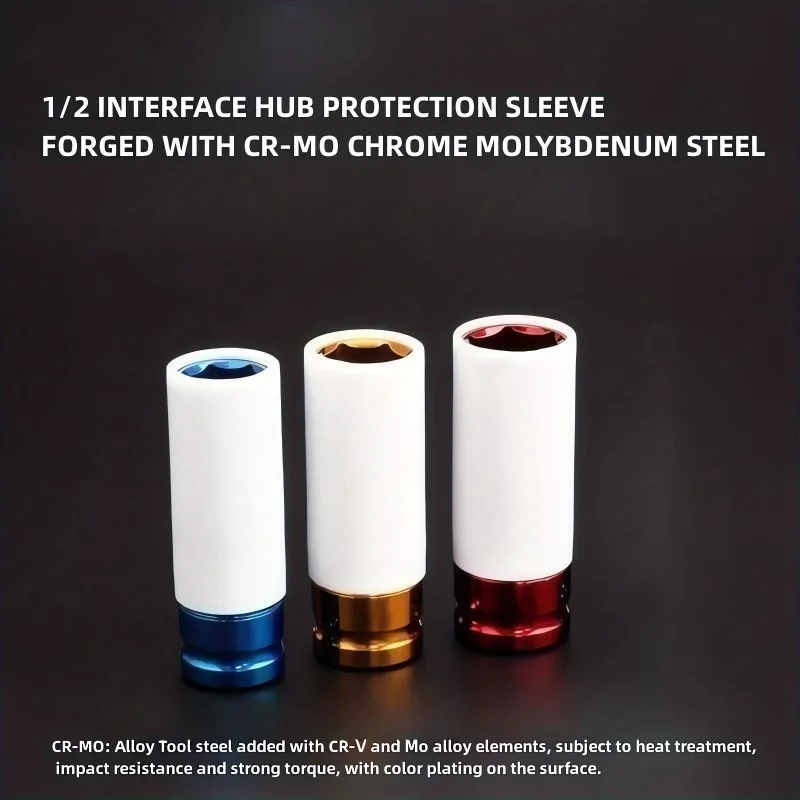 Jeu de douilles à écrou LDPNut à impact profond, protecteur de roue motrice de qualité supérieure pour la protection de l'opathie, rap-usage non marquant, 1/2 pouces, 3 pièces