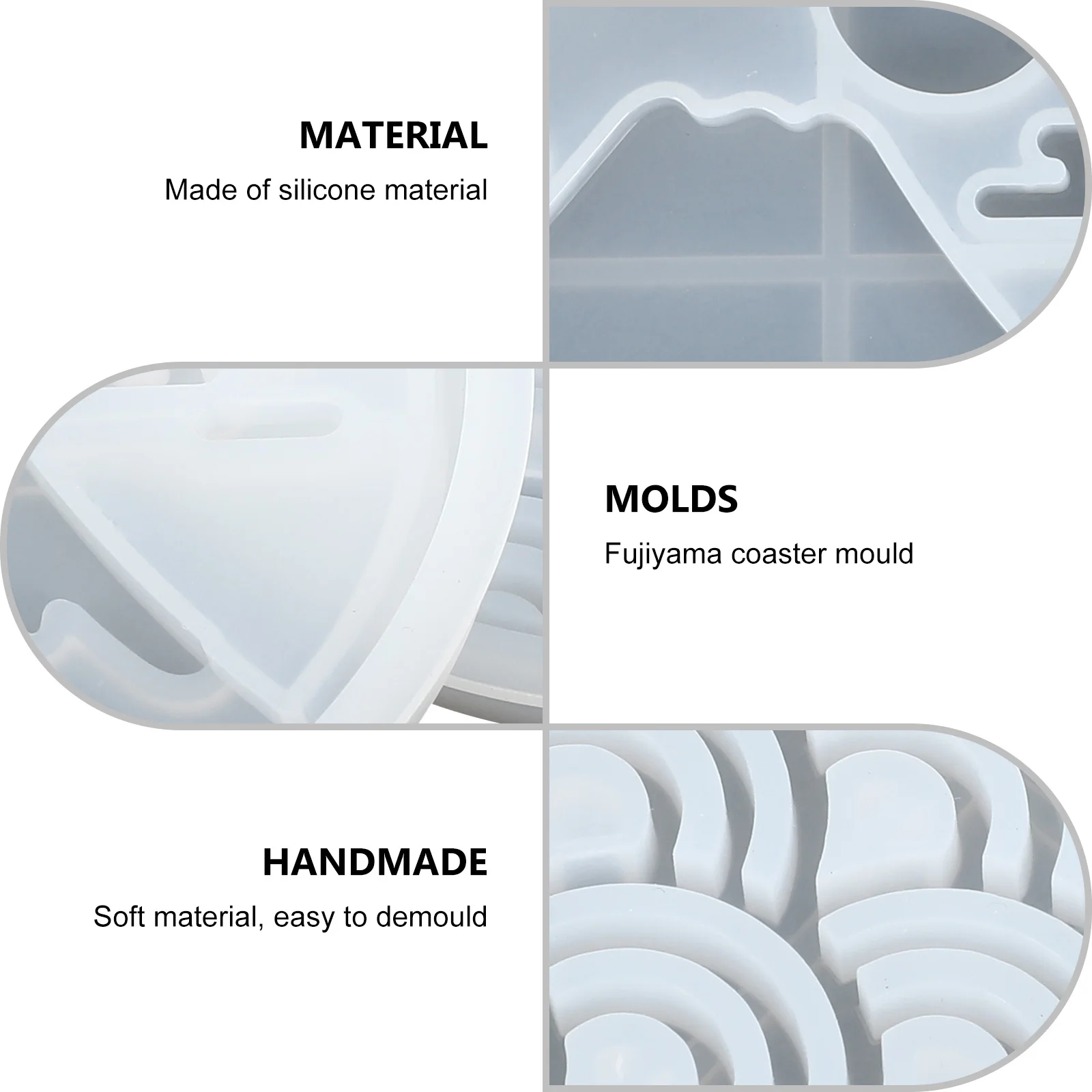 

2Pcs Silicone Coaster Mold Tray Game Mats Coffee Table Cup Soap DIY Epoxy Creative Flexible Kitchen Bar Supplies
