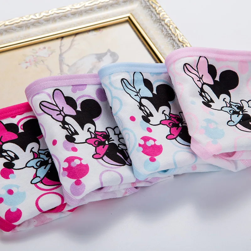 1/4pcs Disney Anime Minnie Mouse Girl Underwear Kawaii Mickey Minnie Children Underpants Cartoon Princess Shorts Kids Gifts