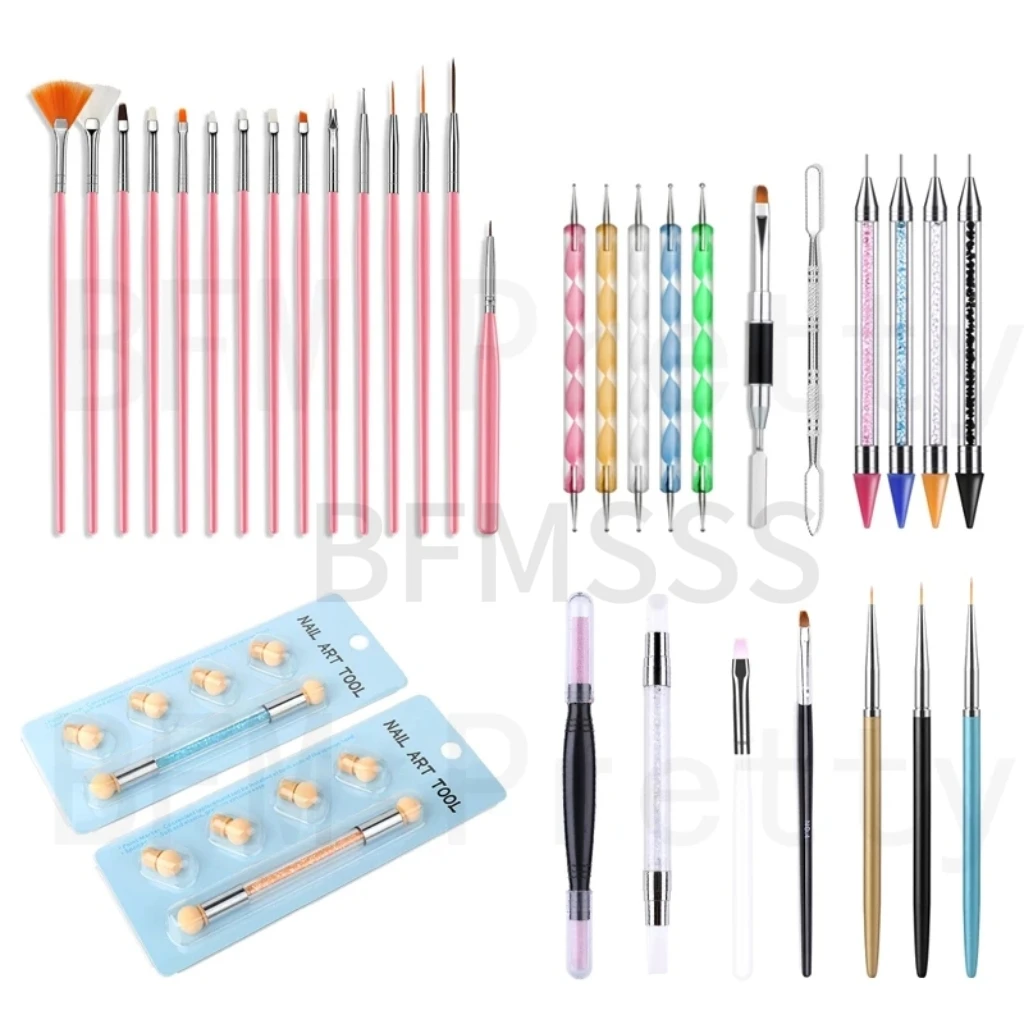 15 stücke Nagel Stift Pinsel Nagel Werkzeuge Anfänger Nagel Stift Set Spot Bohrer Stift Schnitzen Stift Halo Färbe Pinsel Kerl Stift Nagellack Pinsel