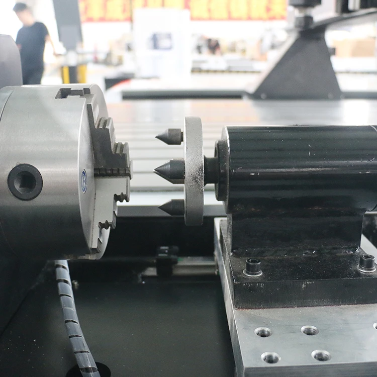 1325 4*8ft 3 Axis 4 Axis Wood Router dengan Perangkat Rotary untuk Silinder Kaki Meja Mesin Router CNC 3D