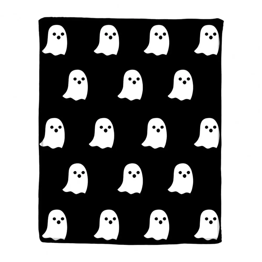 Halloween Ghost Blanket Tear-resistant Blanket Cozy Halloween Ghost Flannel Blanket Soft Double-sided Rectangle Throw for Sofa