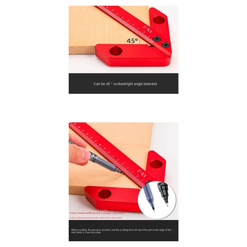 TOP Woodworking Circle Center Scriber Square Center Scriber 45 Degree 90 Degree Right Angle Scriber Woodworking Tools